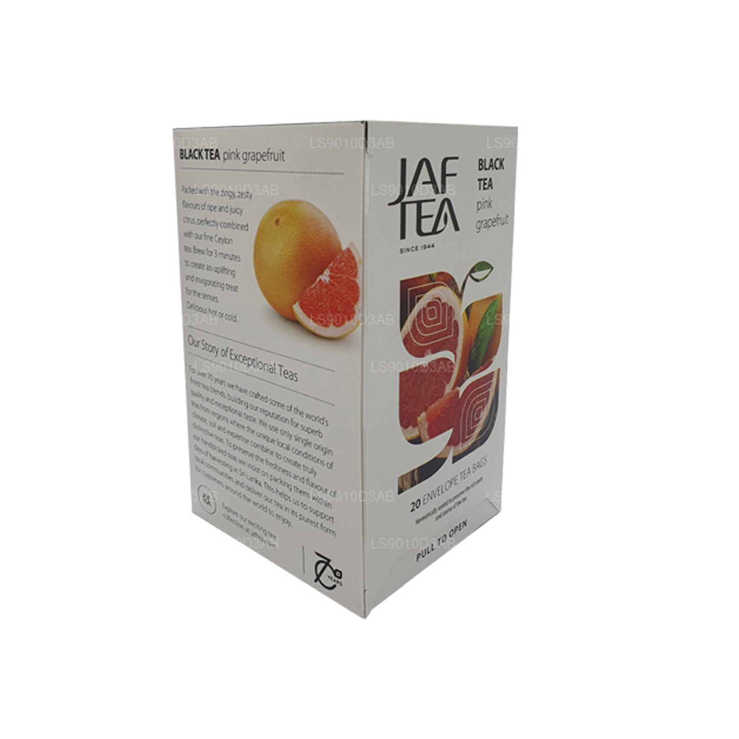 Jaf Tea Pure Fruits Collection Sort te Lyserød Grapefrugtfolie Envelop Teposer (30g)