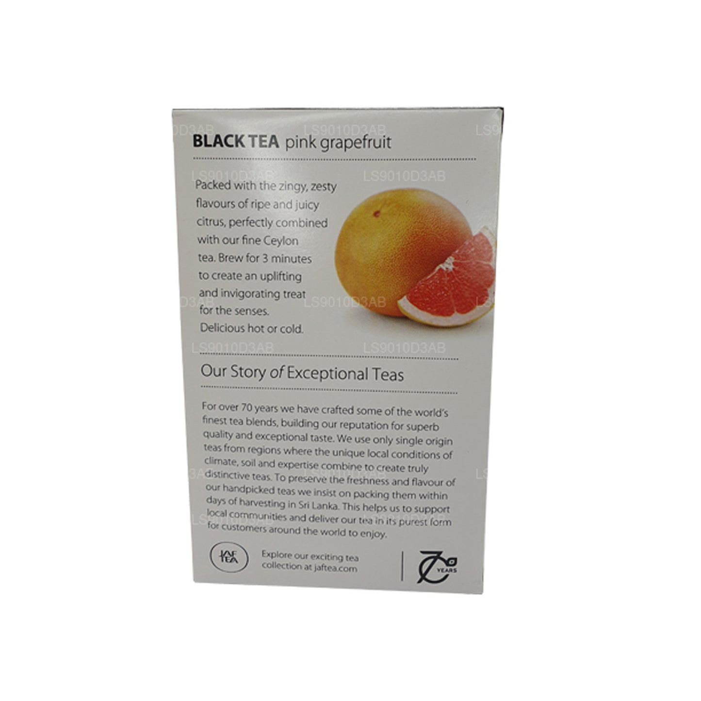 Jaf Tea Pure Fruits Collection Sort te Lyserød Grapefrugtfolie Envelop Teposer (30g)