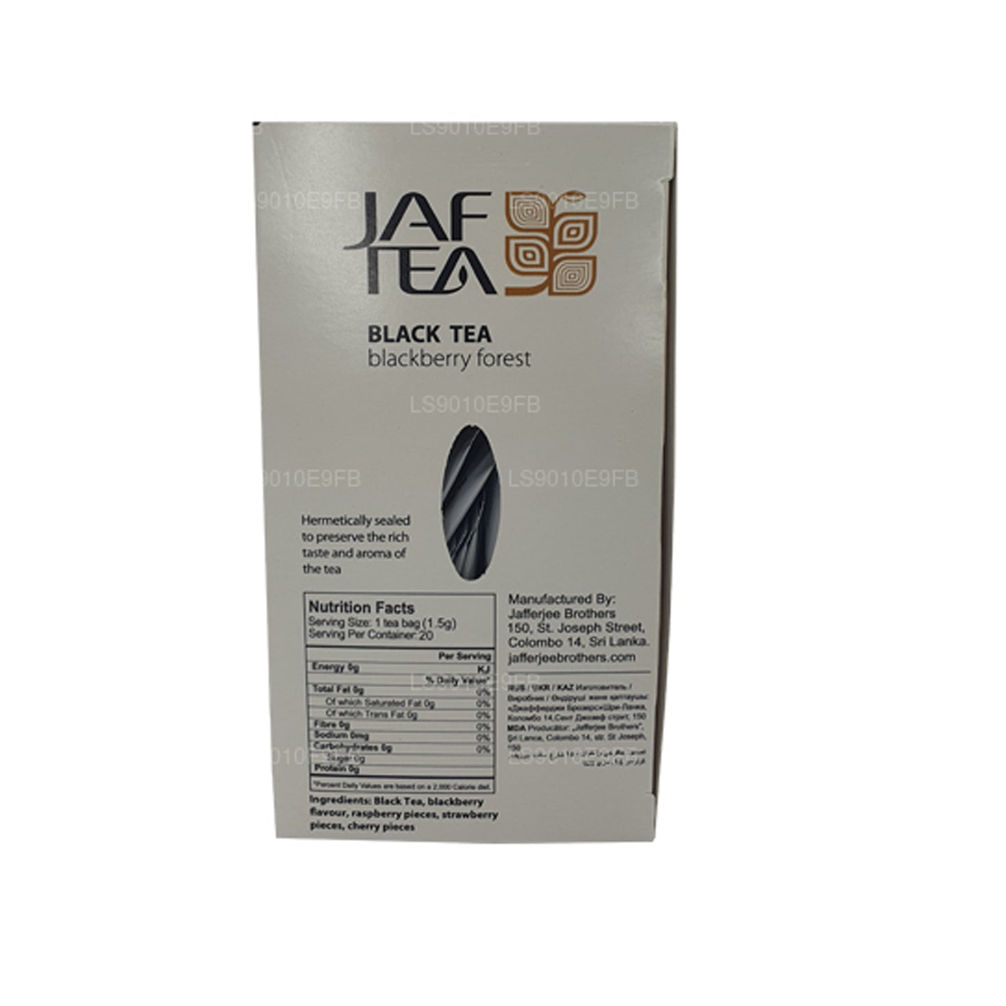 Jaf te ren frugt samling sort te Blackberry Forest folie indhylle teposer (30 g)