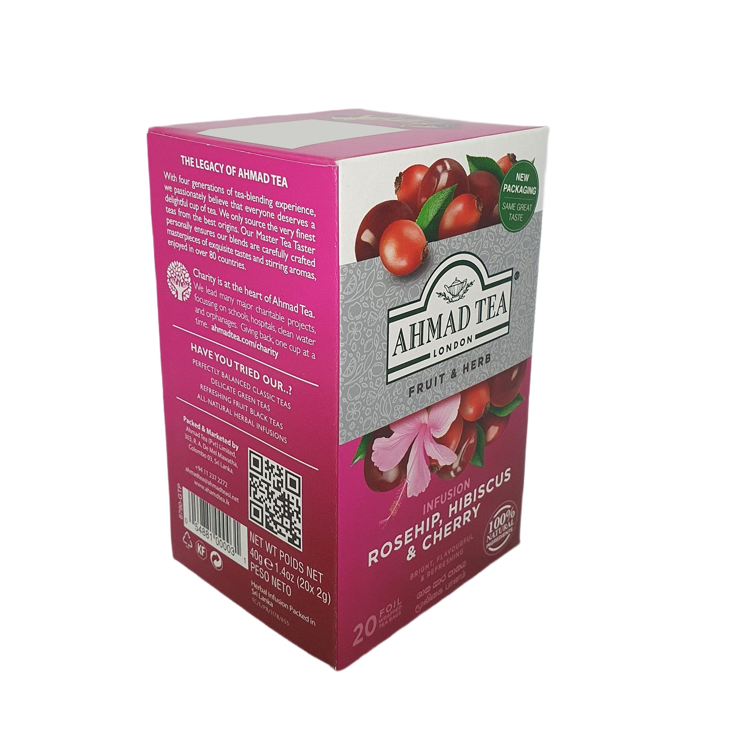Ahmad hyben, hibiscus og kirsebær (40g) 20 folie teposer
