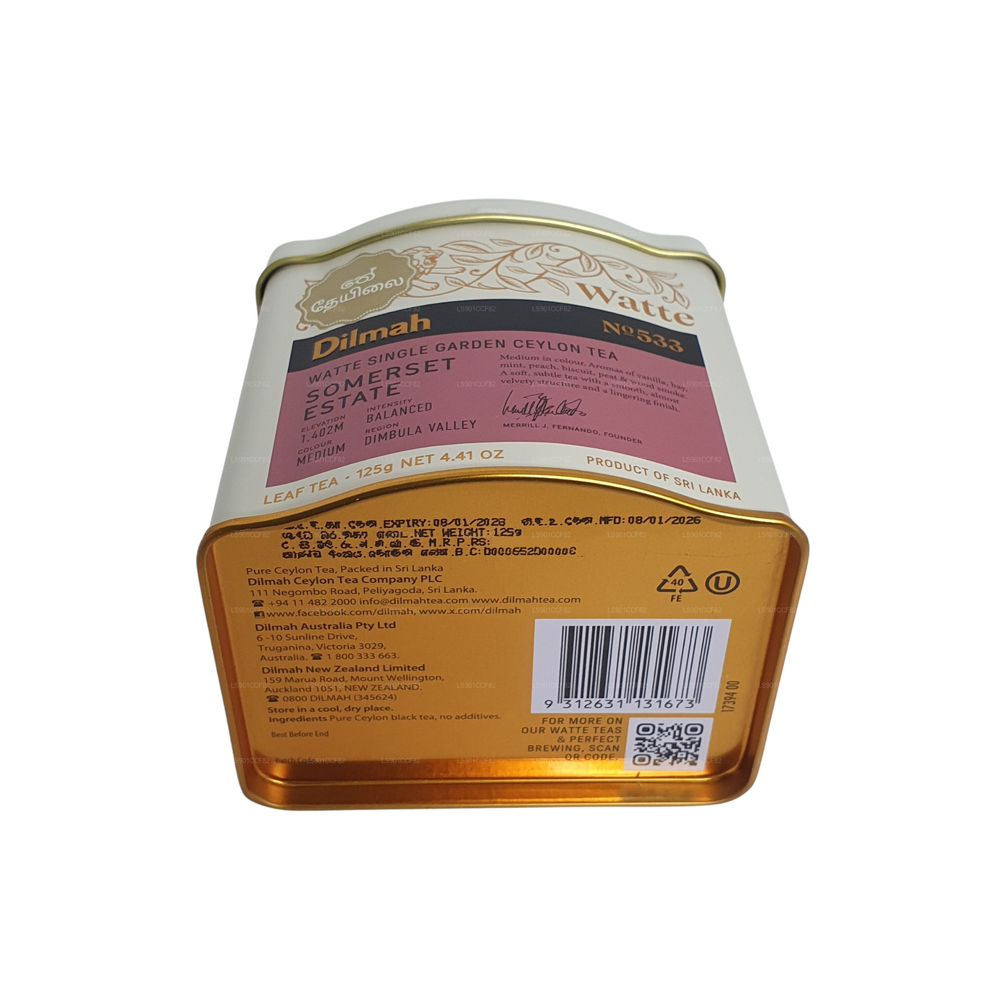 Dilmah Udo Watte Loose Leaf Te (125g)