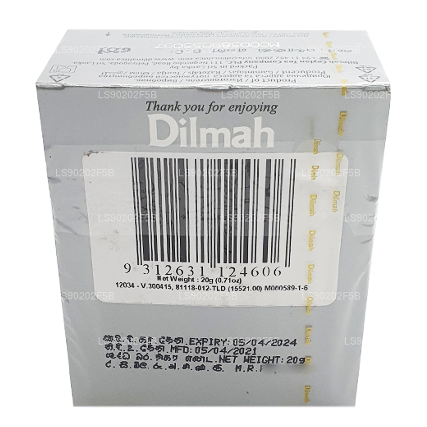 Dilmah Lychee aromatiseret Ceylon sort te (20g) 10 teposer