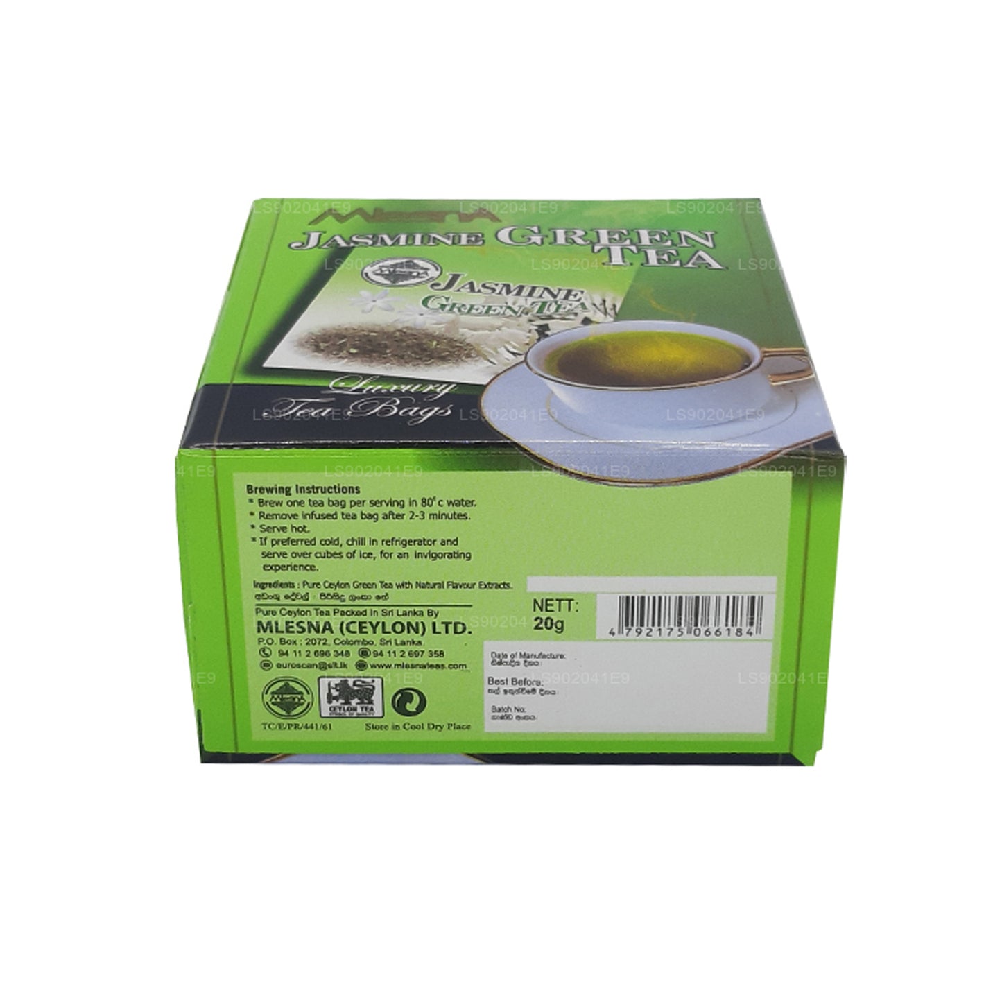 Mlesna Jasmin Grøn Te (20g) 10 Luksus Tebreve