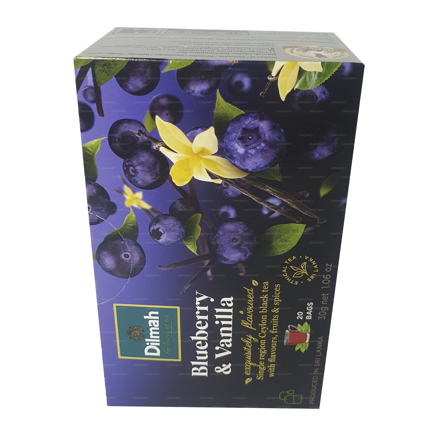 Dilmah blåbær og vanille aromatiseret te (40 g) 20 teposer
