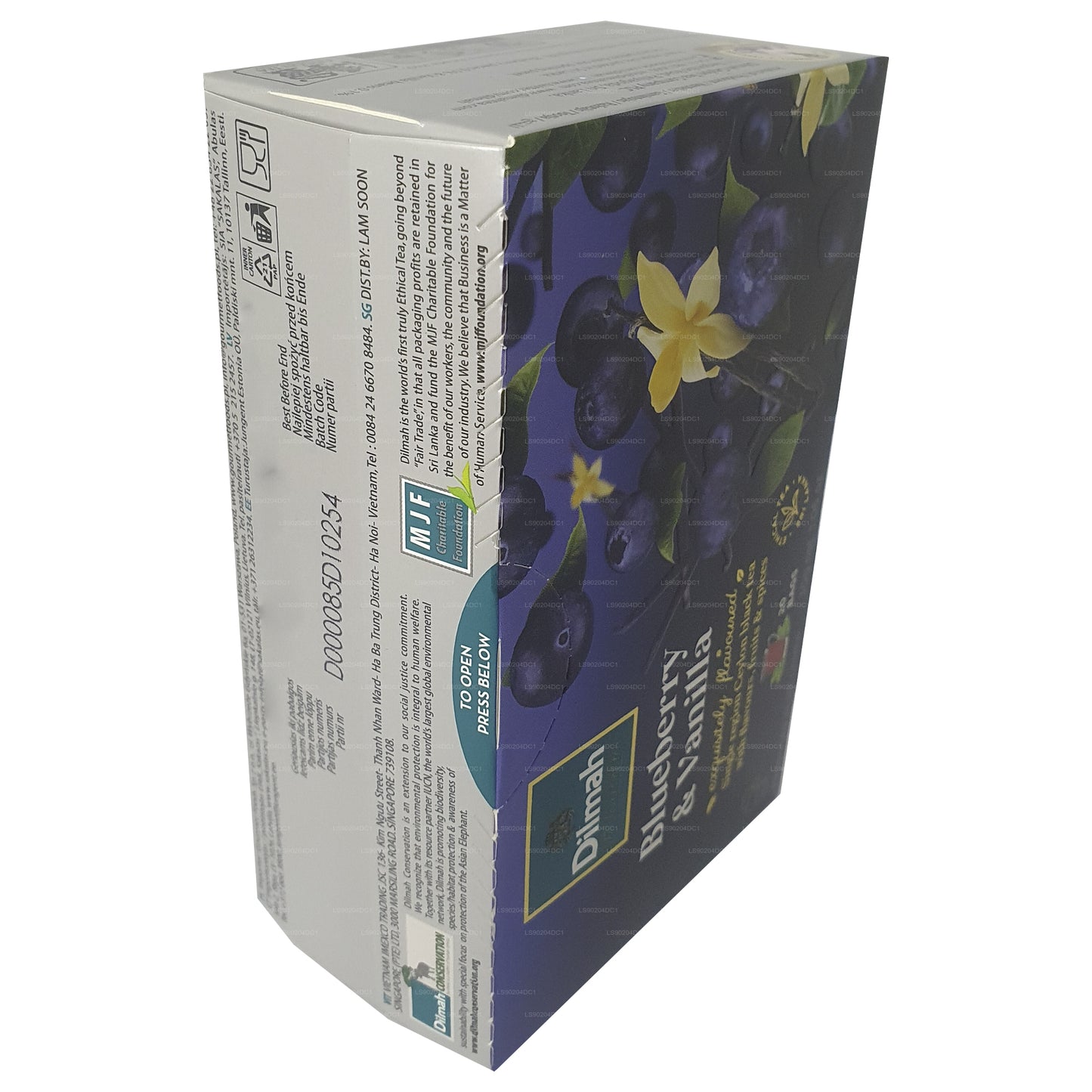 Dilmah blåbær og vanille aromatiseret te (40 g) 20 teposer