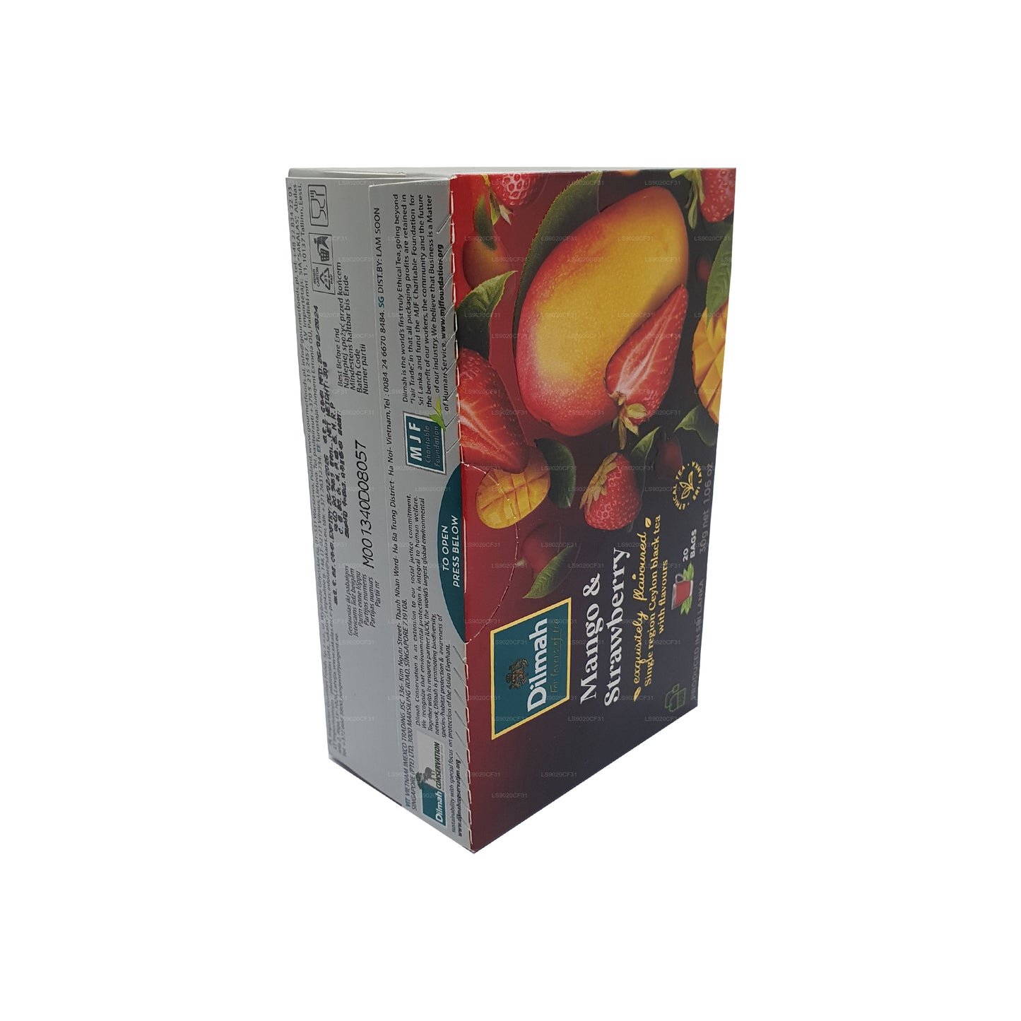Dilmah Mango og jordbær aromatiseret te (30 g) 20 teposer