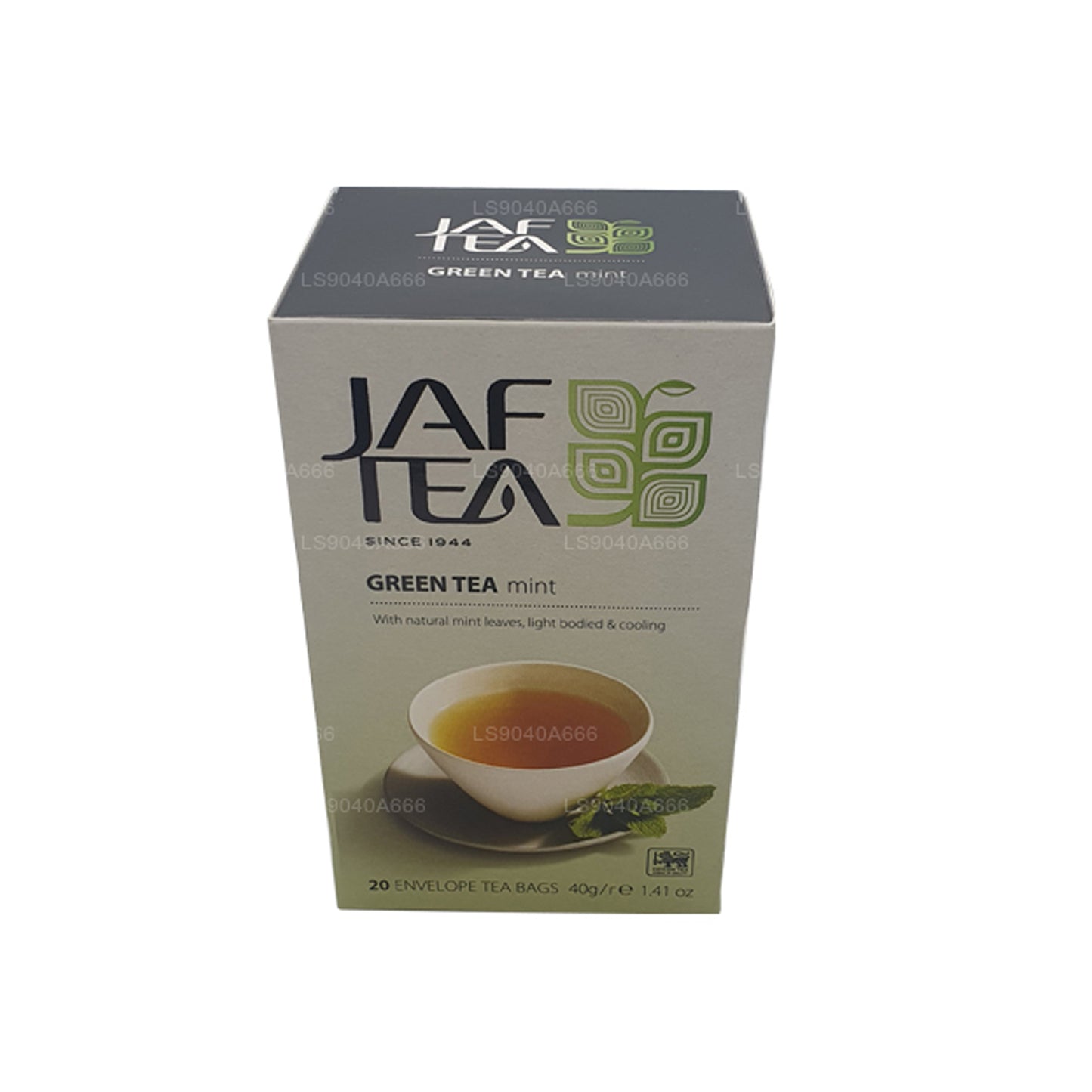 Jaf Tea Pure Green Collection Grøn te Mint Folie Envelop Teposer (40g)
