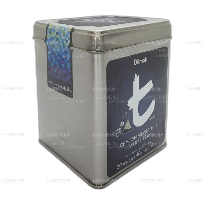 Dilmah T-serie VSRT Ceylon Silver Tips Hvid te Tin Caddy (40g) Løst blad