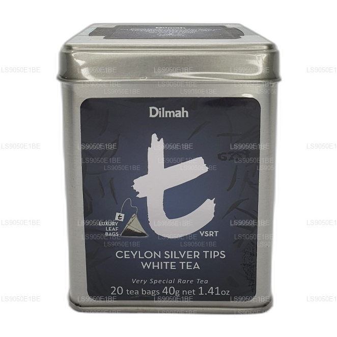 Dilmah T-serie VSRT Ceylon Silver Tips Hvid te Tin Caddy (40g) Løst blad