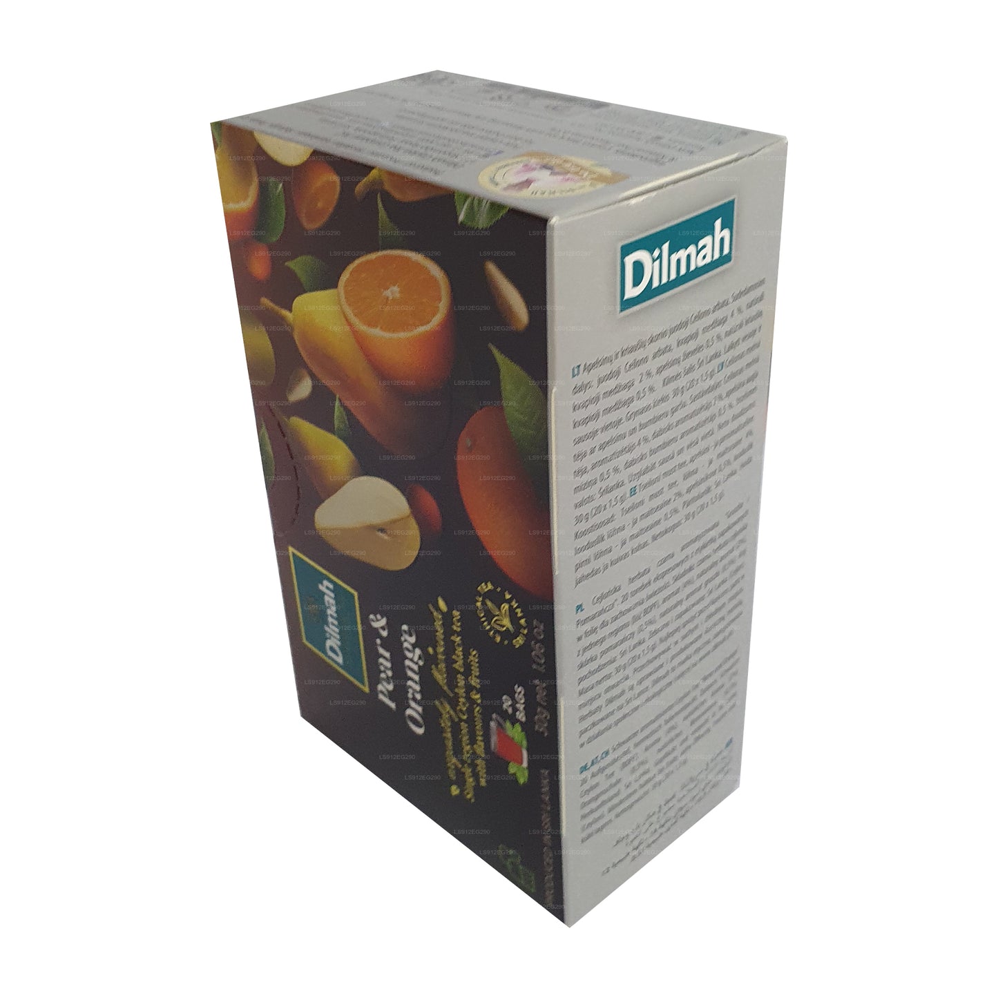 Dilmah pære og orange aromatiseret Ceylon sort te (30 g) 20 teposer