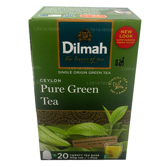 Dilmah Ceylon ren grøn te (40g) 20 teposer