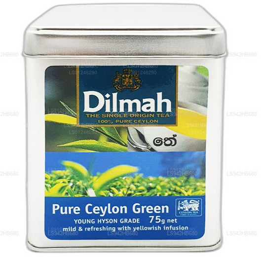 Dilmah Pure Ceylon grøn te (YOUNG HYSON GRADE) Løst bladte (75 g) Caddy