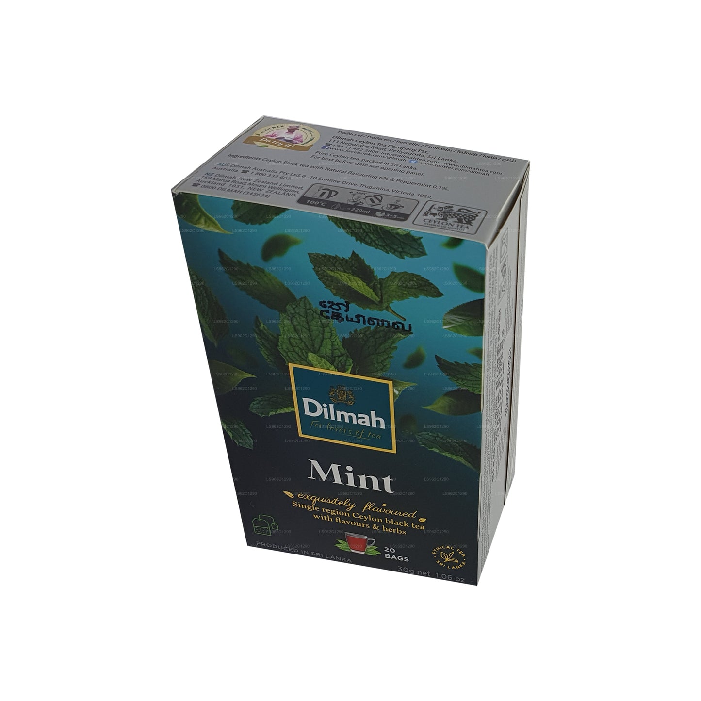 Dilmah mynte aromatiseret Ceylon sort te (30 g)
