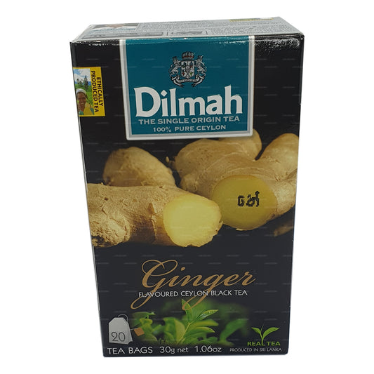 Dilmah ingefær aromatiseret sort te (30 g) 20 teposer