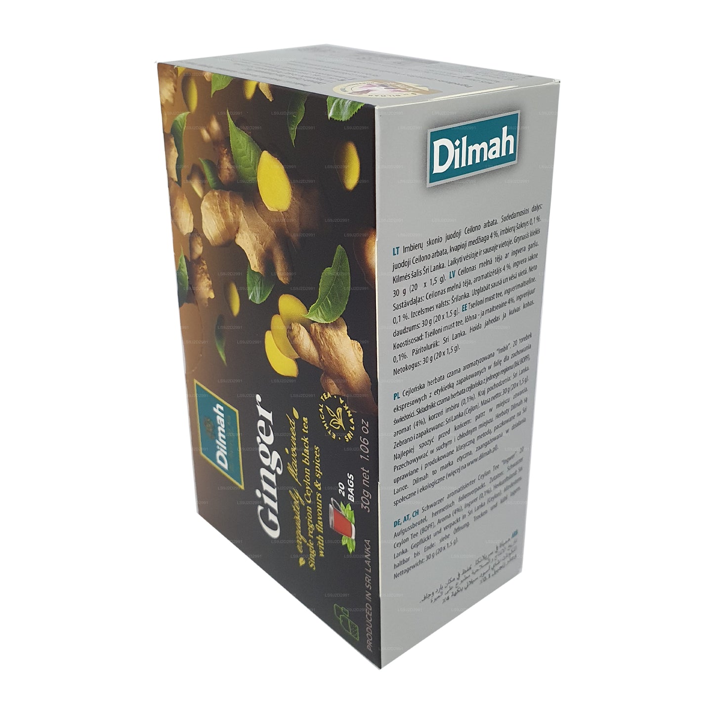 Dilmah ingefær aromatiseret sort te (30 g) 20 teposer