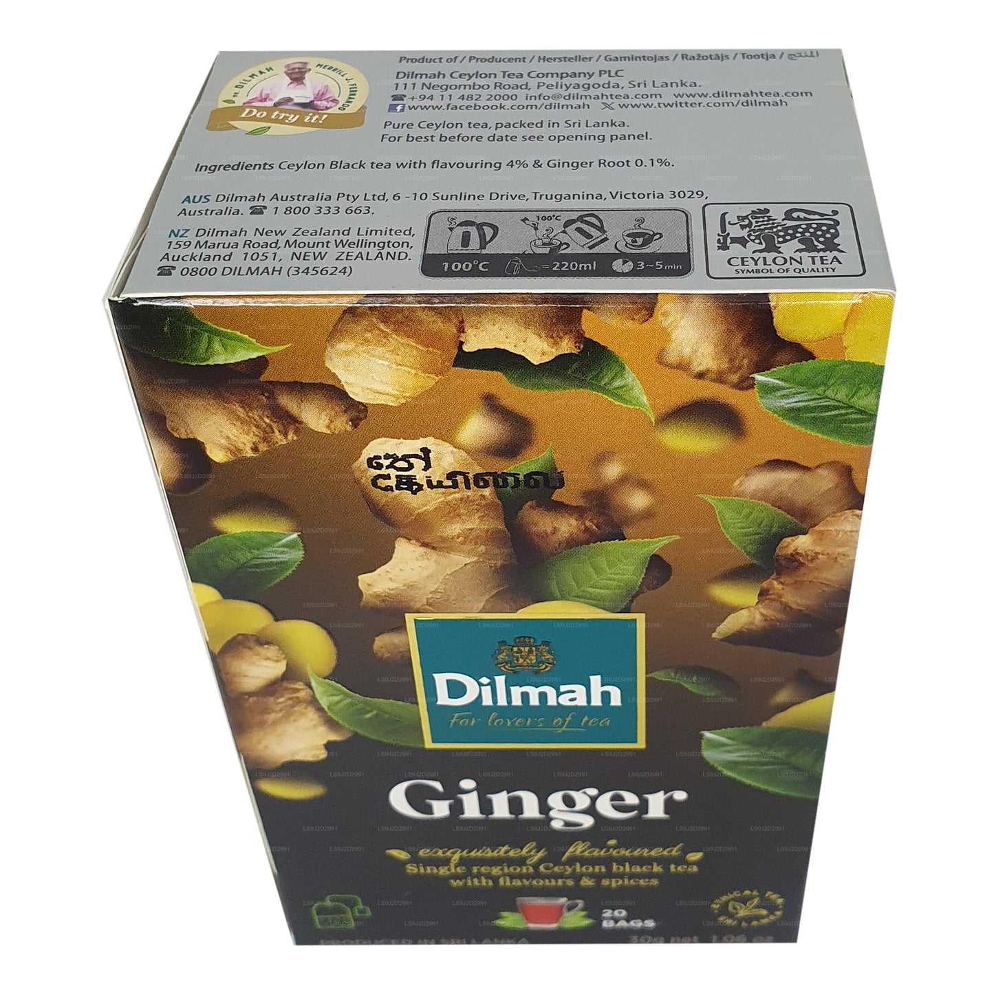 Dilmah ingefær aromatiseret sort te (30 g) 20 teposer