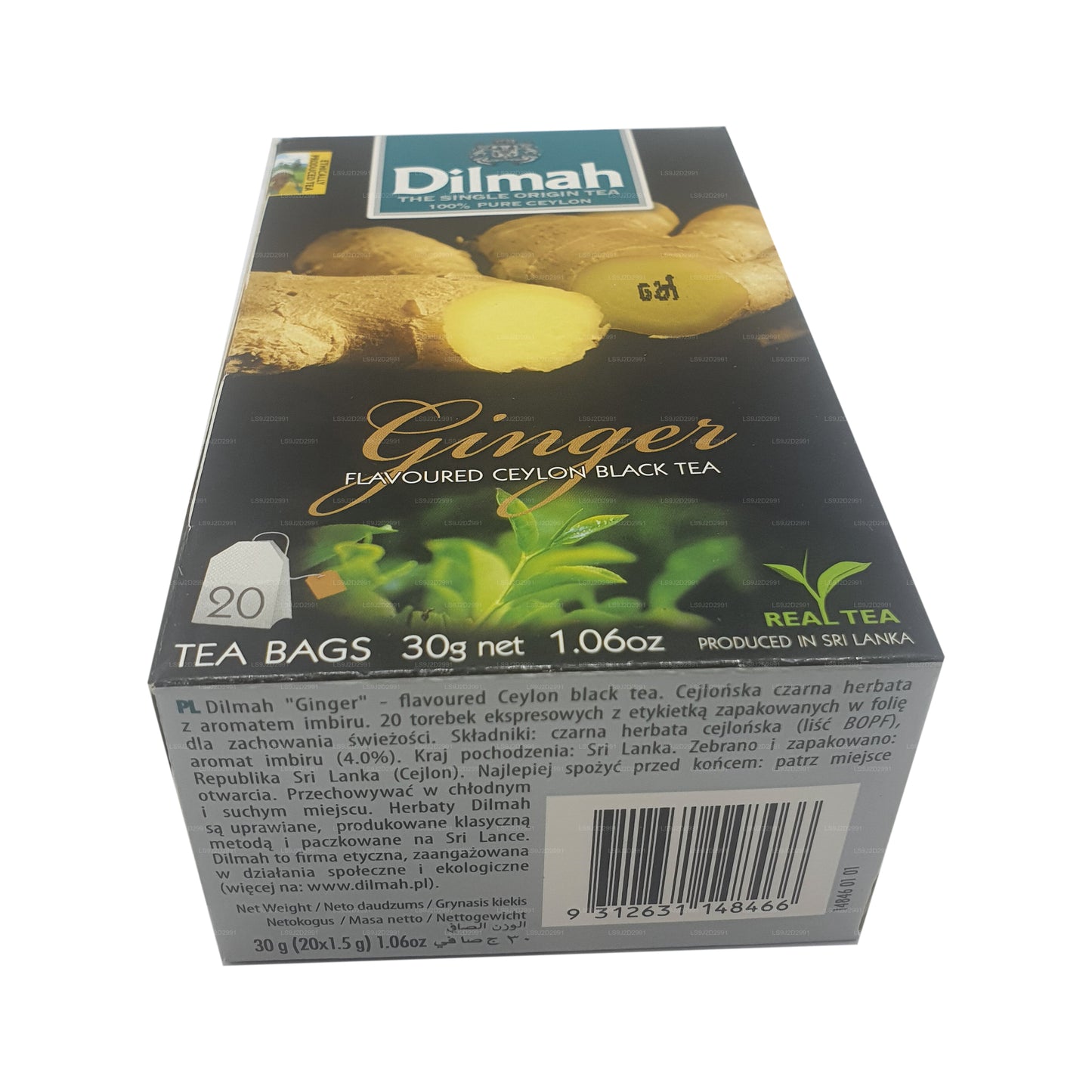 Dilmah ingefær aromatiseret sort te (30 g) 20 teposer
