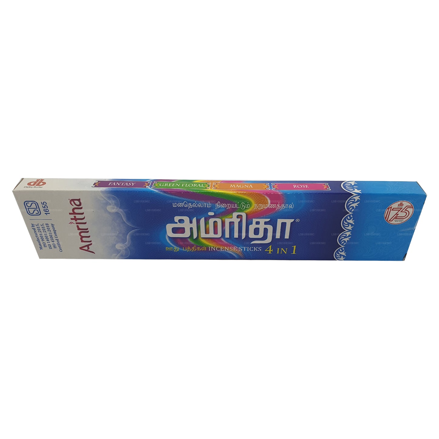 Amritha røgelse 24 pinde (4 i 1; Fantasy; Grøn blomster; Magna; Rose) 30g