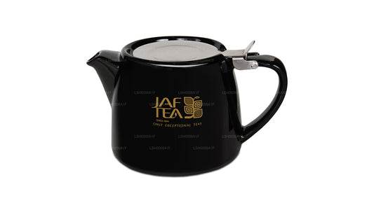 Jaf Tea højglans sort stub type porcelæn tekande med rustfrit stål infuser