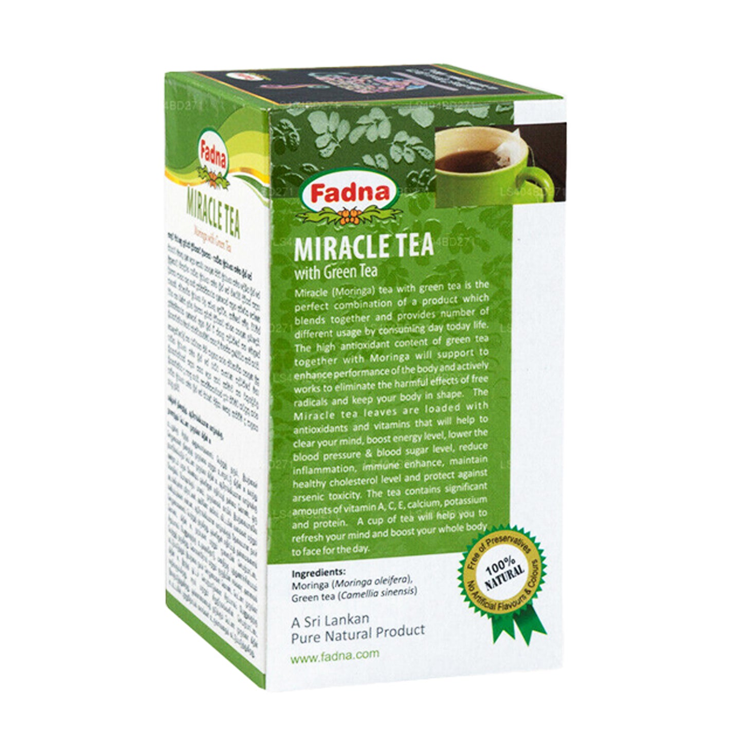 Fadna Miracle Tea Moringa med grøn te (40g) 20 teposer