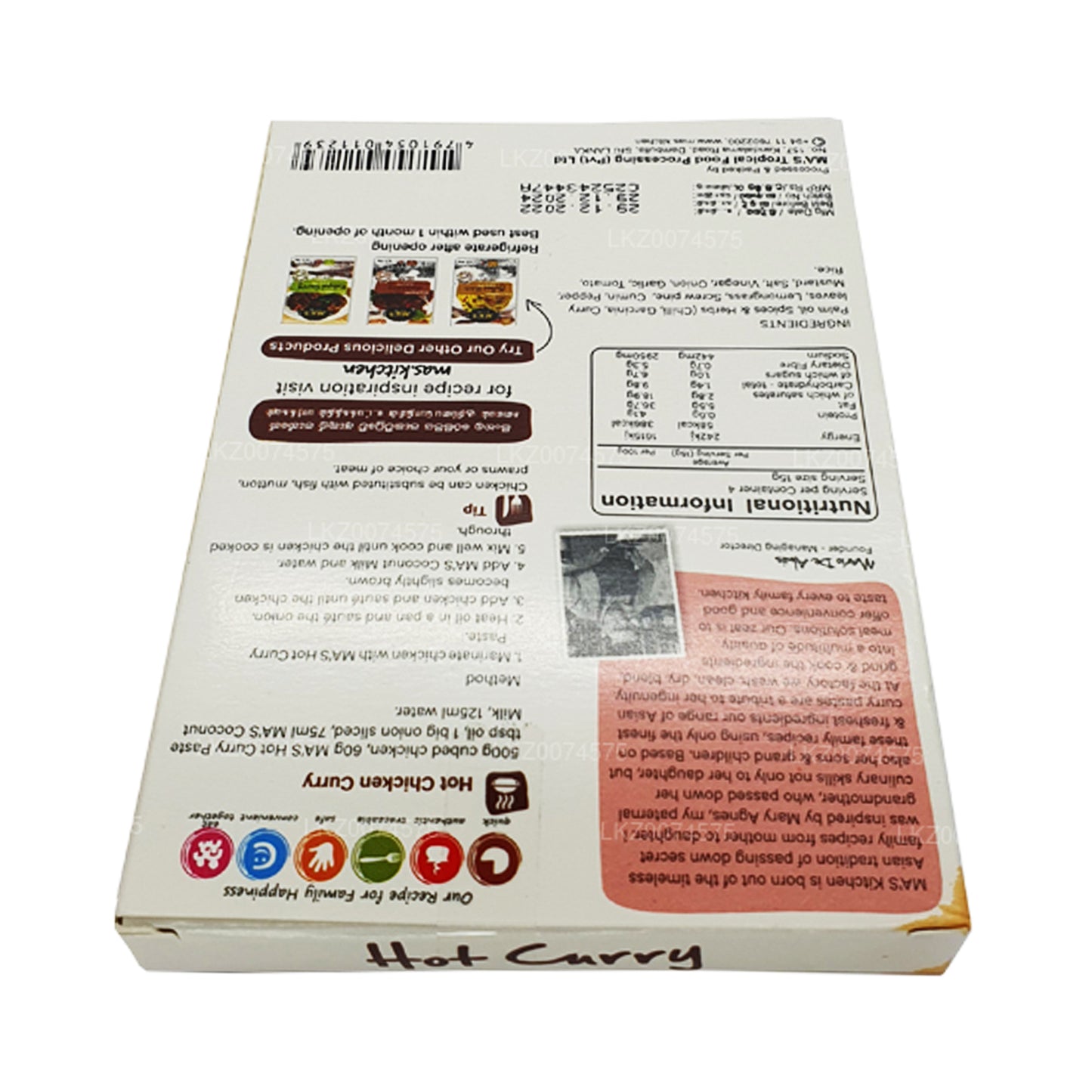 MA's Kitchen Sri Lankas Hot Curry Paste (60g)