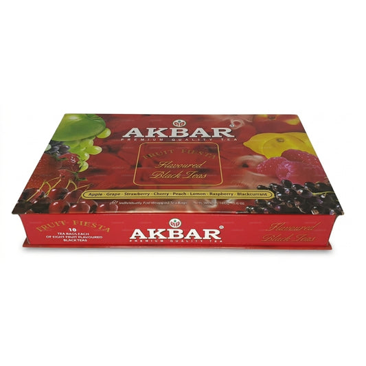 Akbar Fruit Fiesta Sort Te gaveæske med smag 80 teposer (160g)