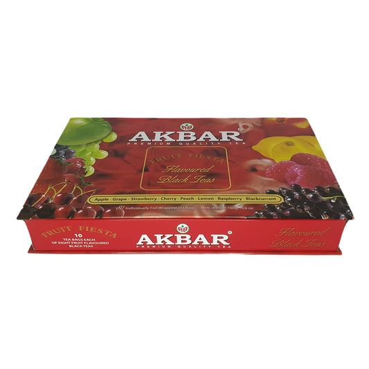 Akbar Fruit Fiesta Sort Te gaveæske med smag 80 teposer (160g)