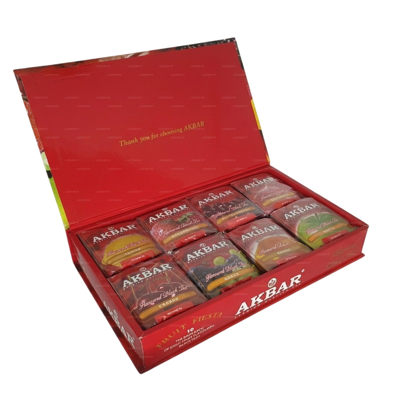 Akbar Fruit Fiesta Sort Te gaveæske med smag 80 teposer (160g)