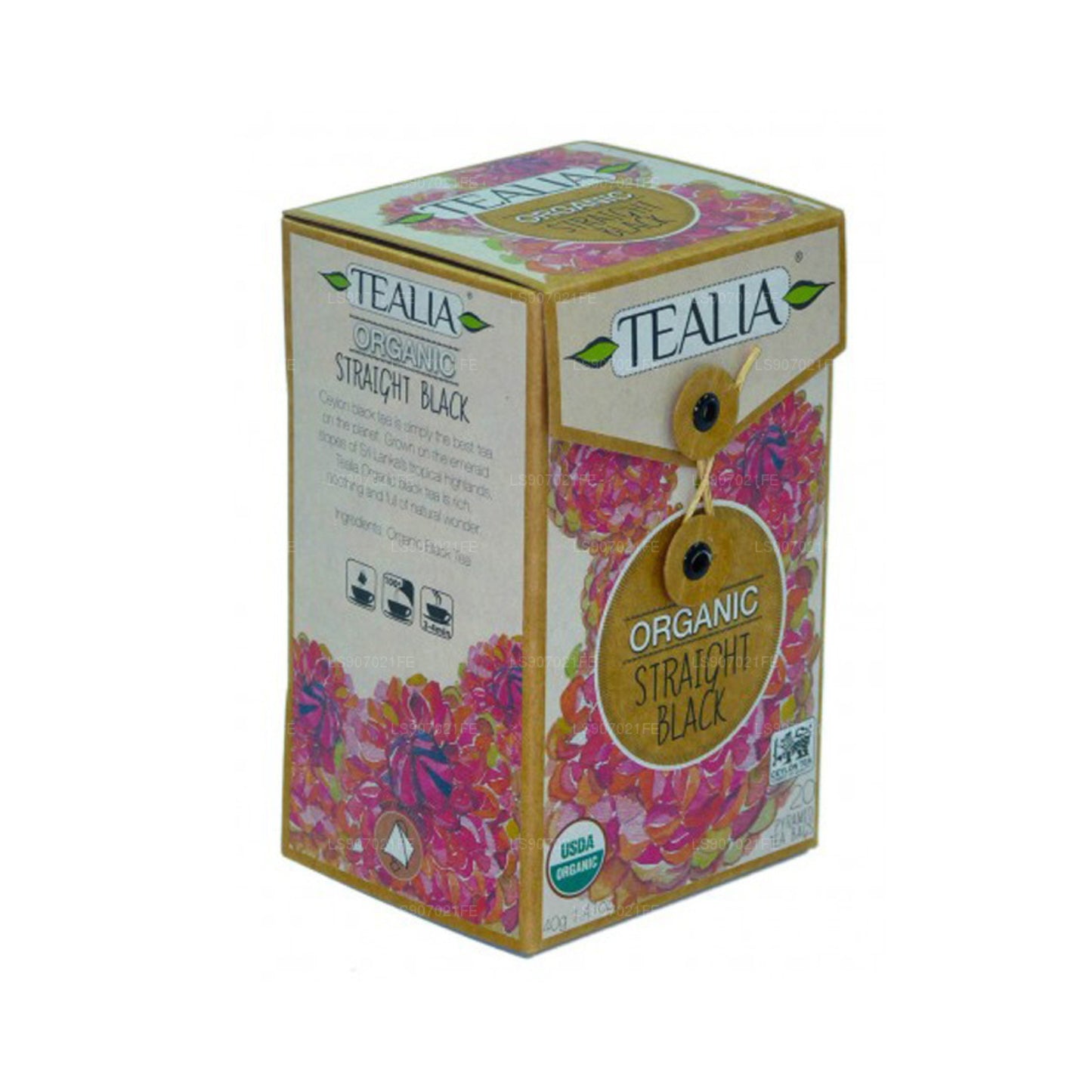 Tealia Organic Straight Black (40g) 20 Pyramid Infusion Bags