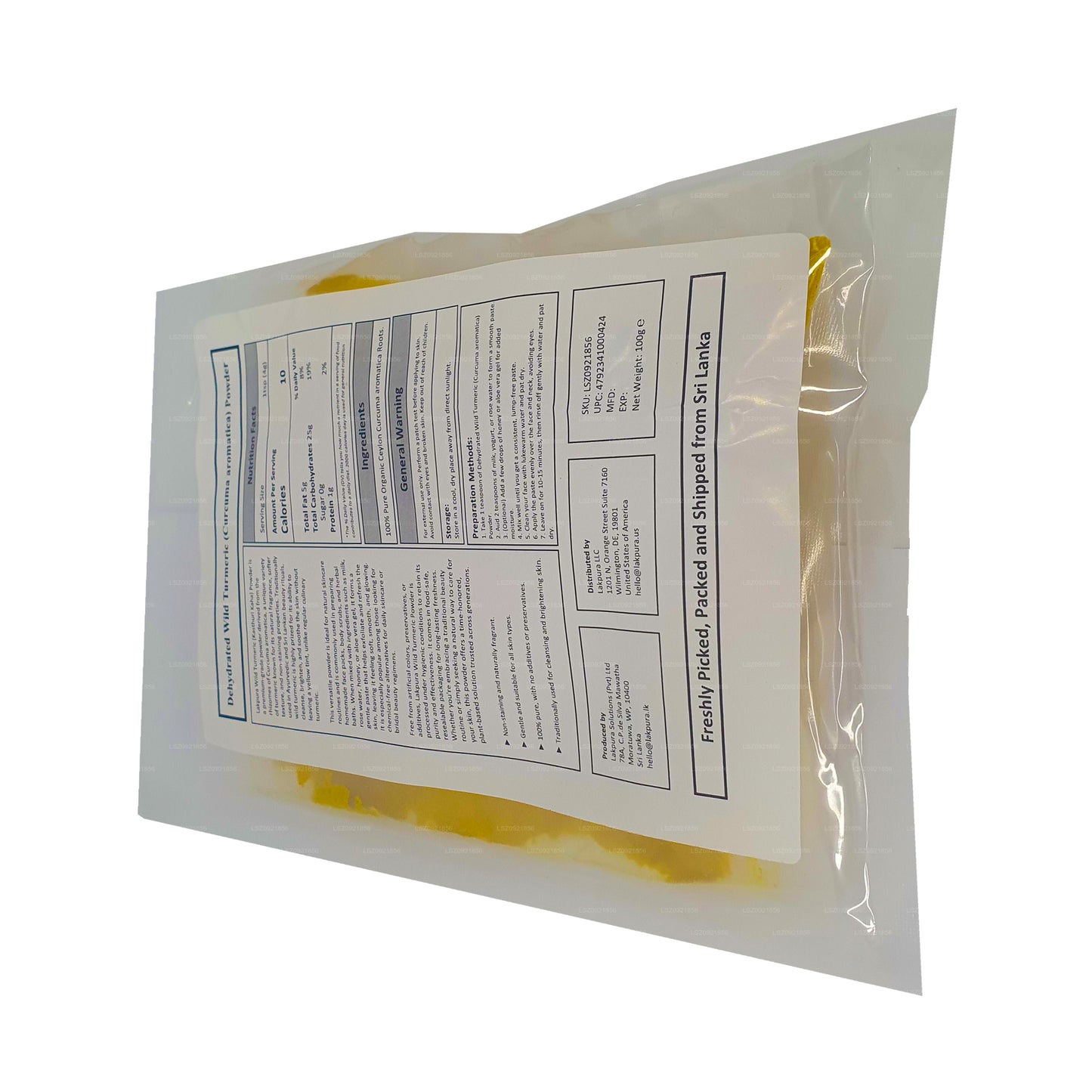 Lakpura Wild Gurkemeje (Kasthuri kaha) Pulver