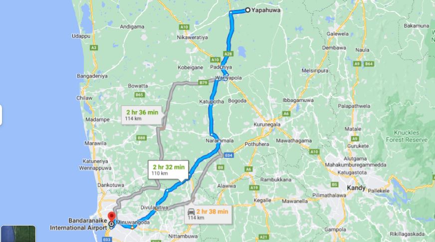 Yapahuwa by til Colombo (CMB) Lufthavn Privat Transport