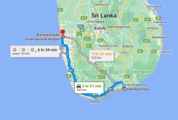 Hambantota til Colombo (CMB) Lufthavn privat transport
