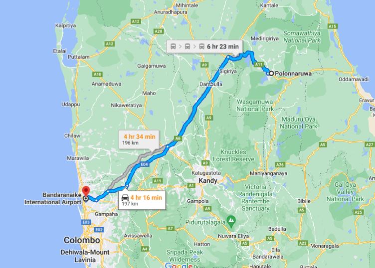 Polonnaruwa by til Colombo (CMB) Lufthavn privat transfer