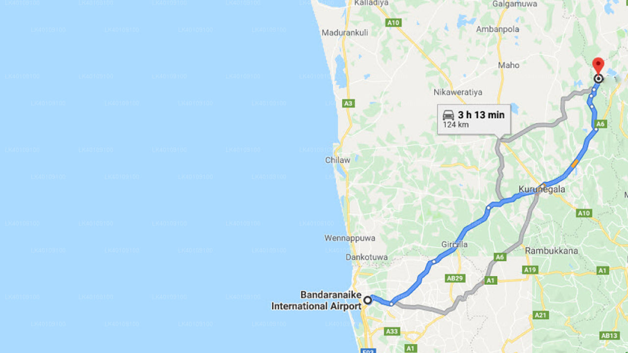 Colombo (CMB) Airport til Galapita Private Transfer