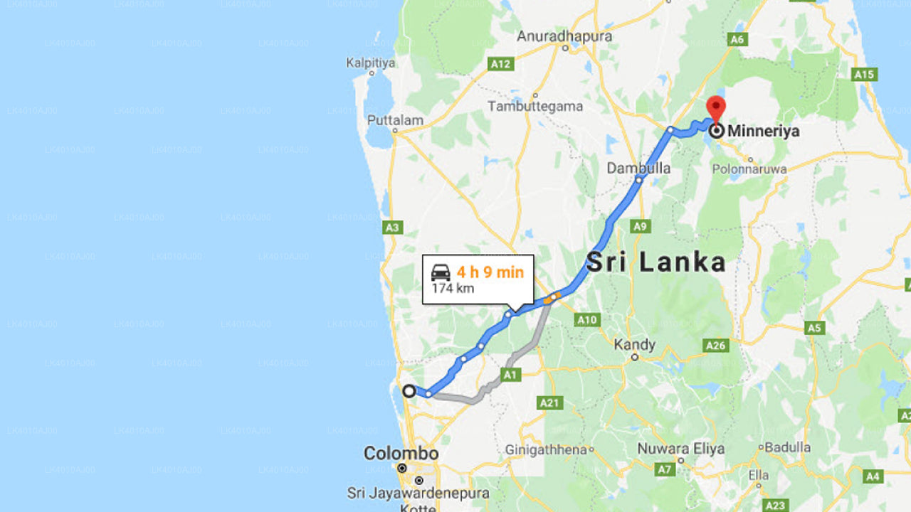 Colombo (CMB) Airport til Minneriya By Privat Transfer