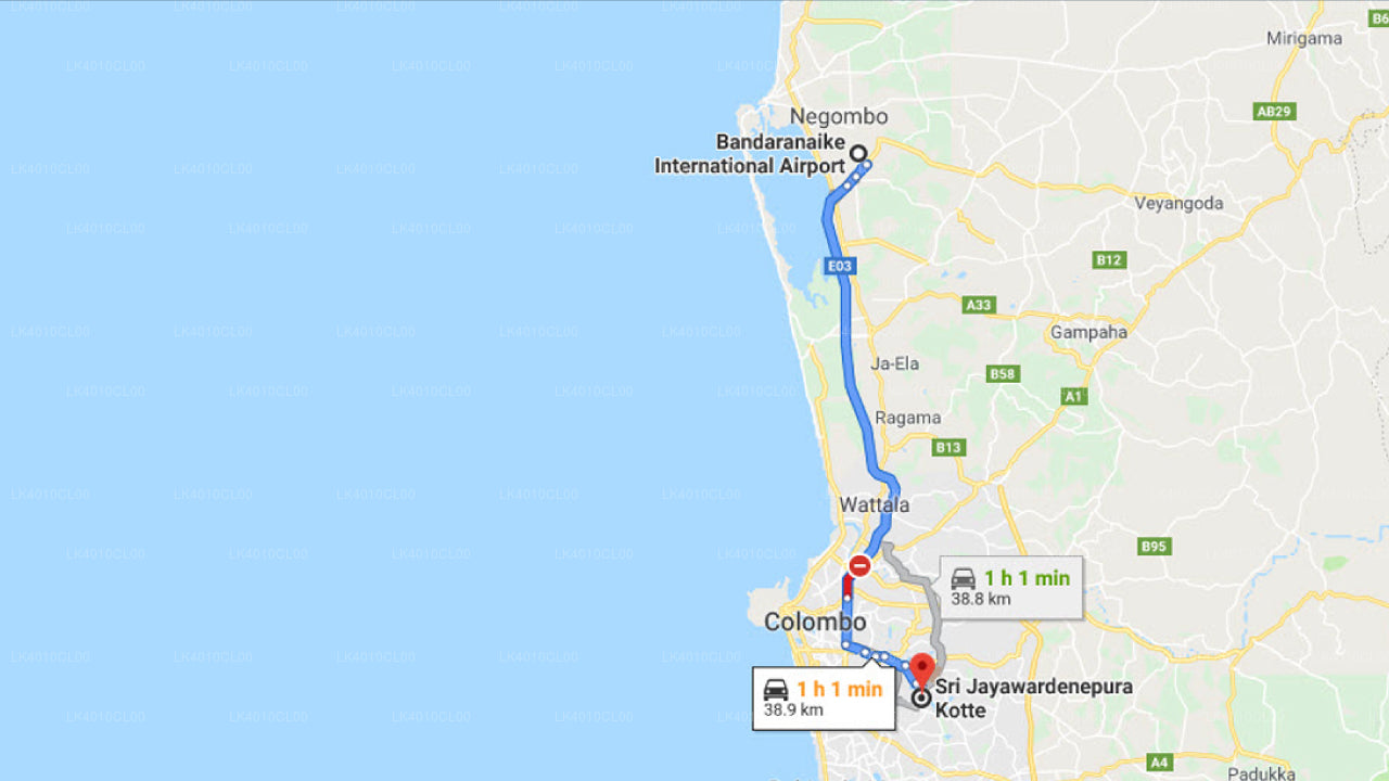 Colombo (CMB) Lufthavn til Kotte By Privat Transfer