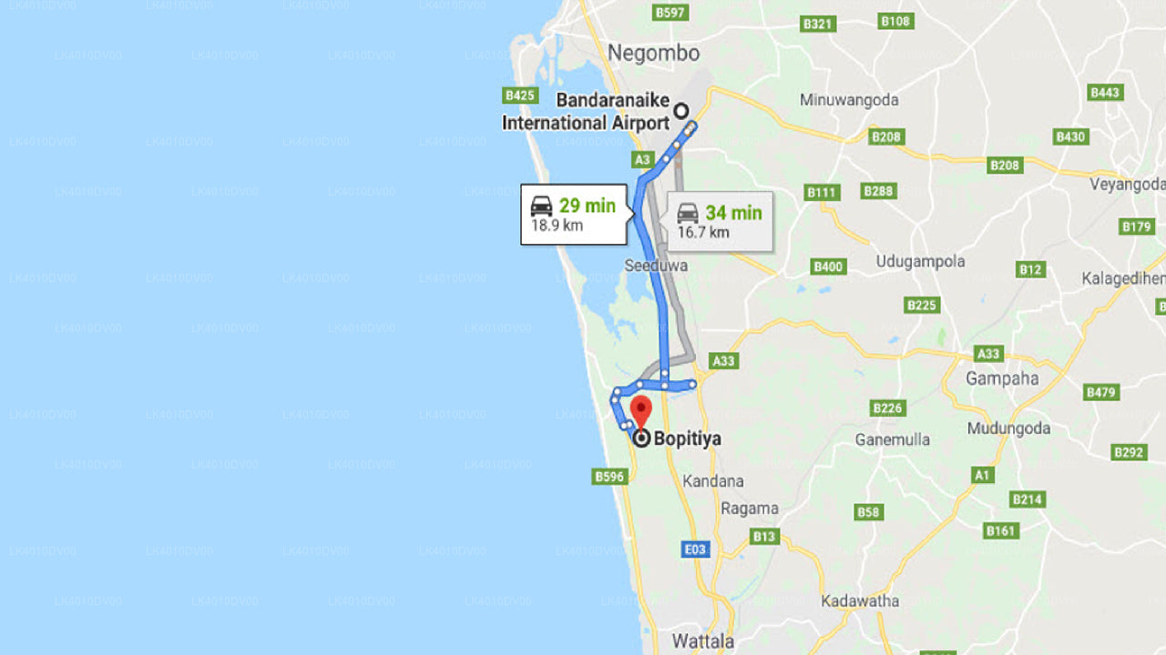 Colombo (CMB) Lufthavn til Bopitiya Privat Transfer