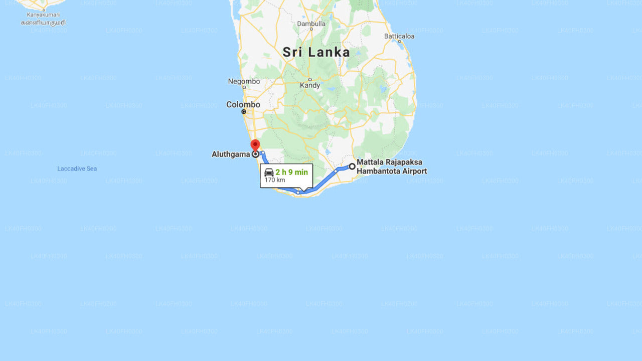 Mattala (HRI) Airport til Aluthgama City Privat Transfer