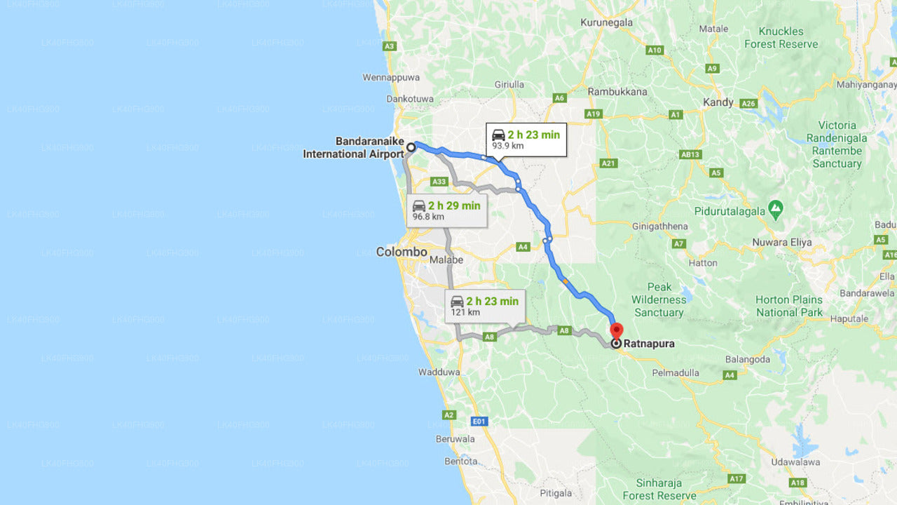 Mattala Airport (HRI) til Ratmalana Airport (RML) Privat Transport