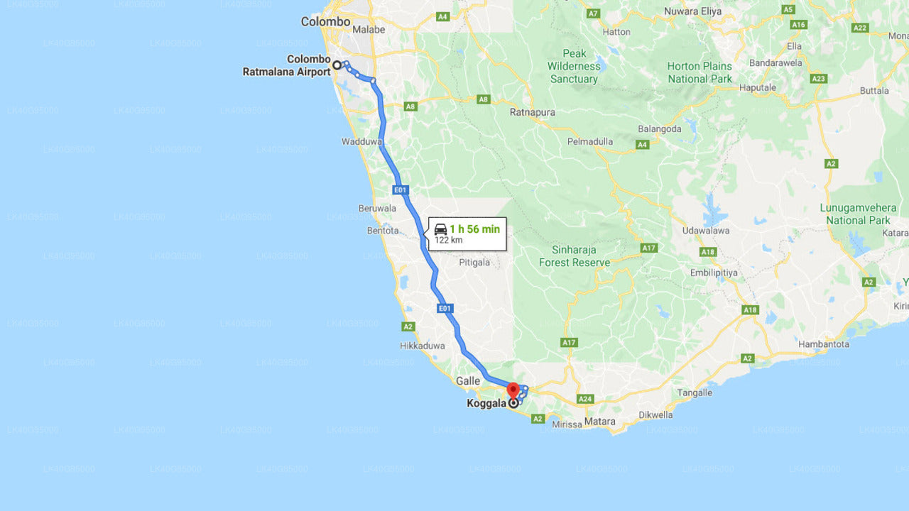 Ratmalana (RML) Airport til Koggala City Privat Transfer