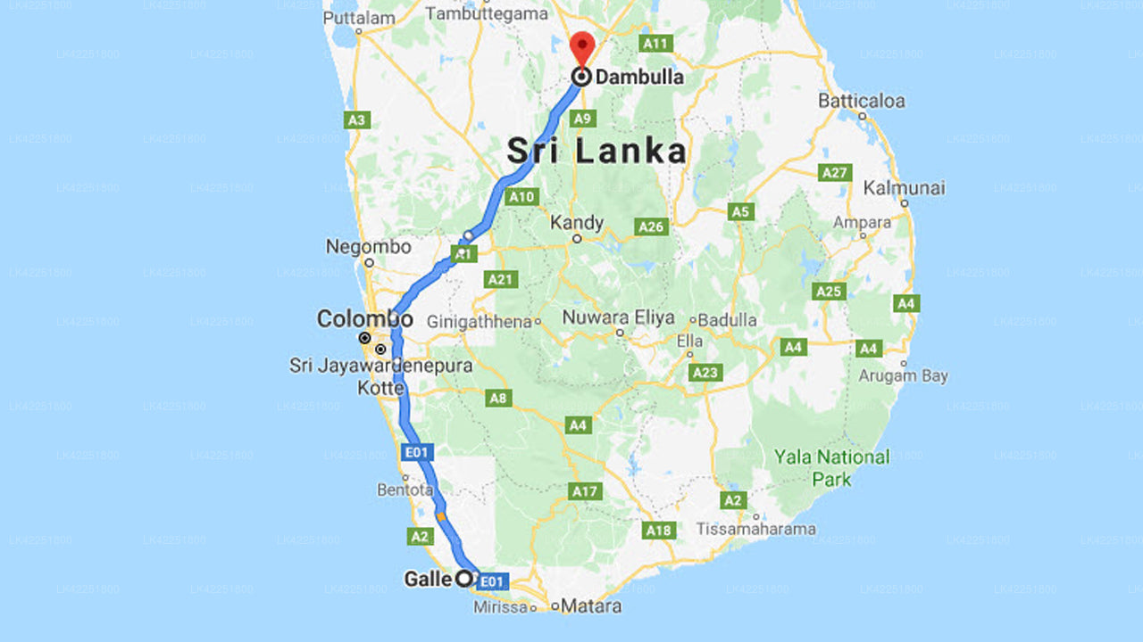 Galle by til Dambulla by privat transfer