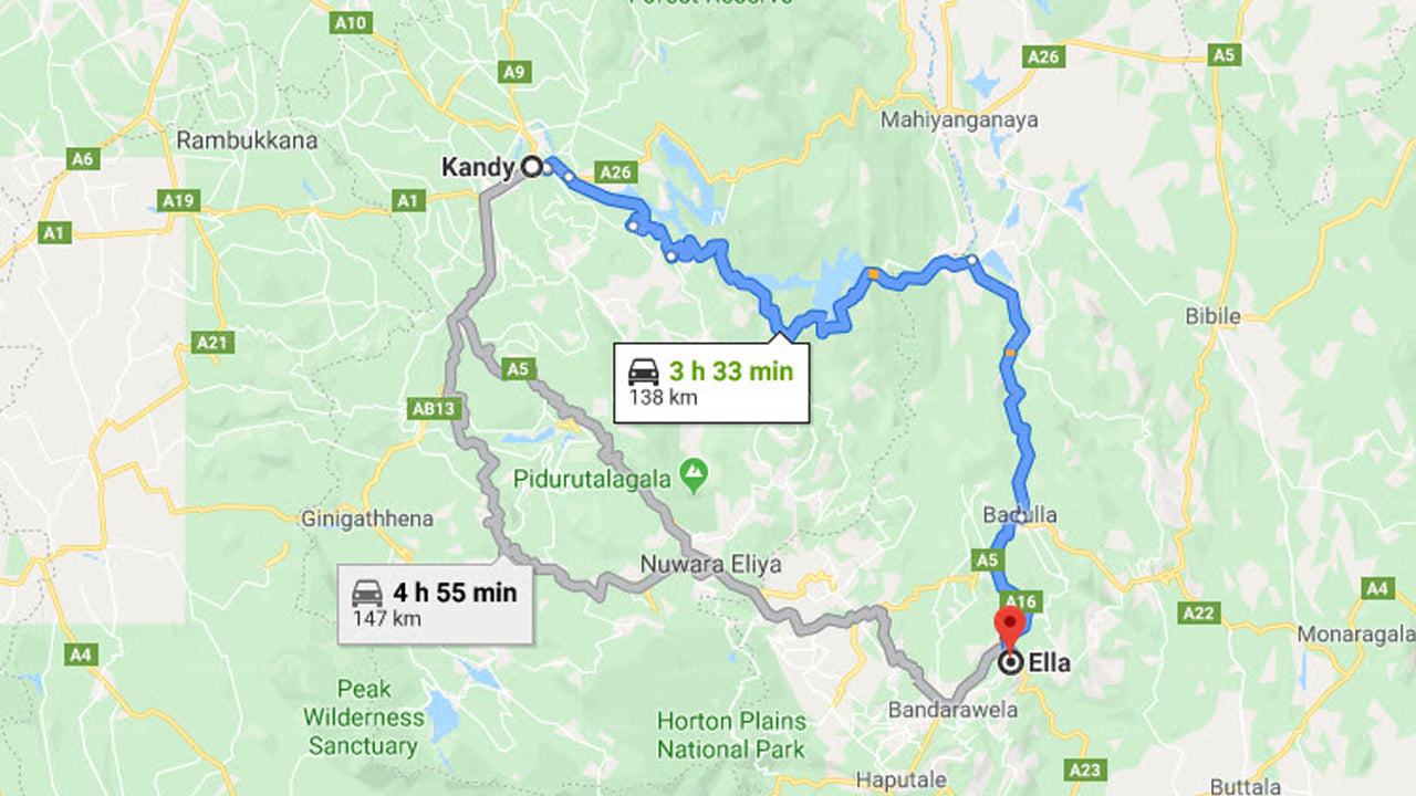 Privat overføring fra Kandy til Ella