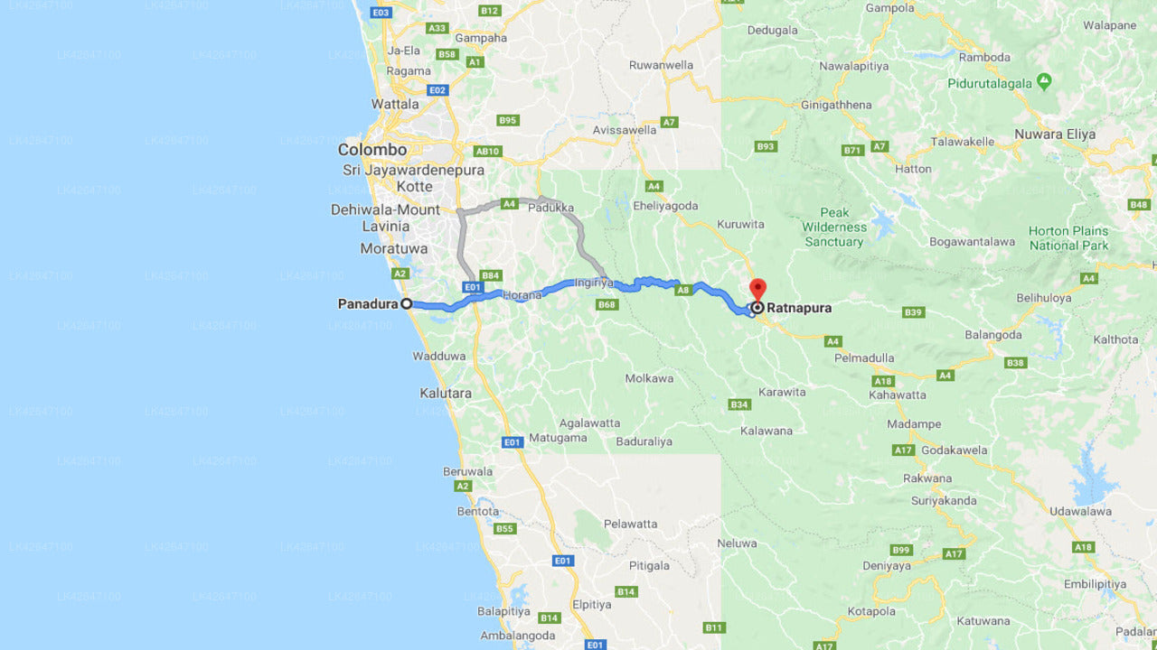 Privat overførsel fra Panadura by til Ratnapura by