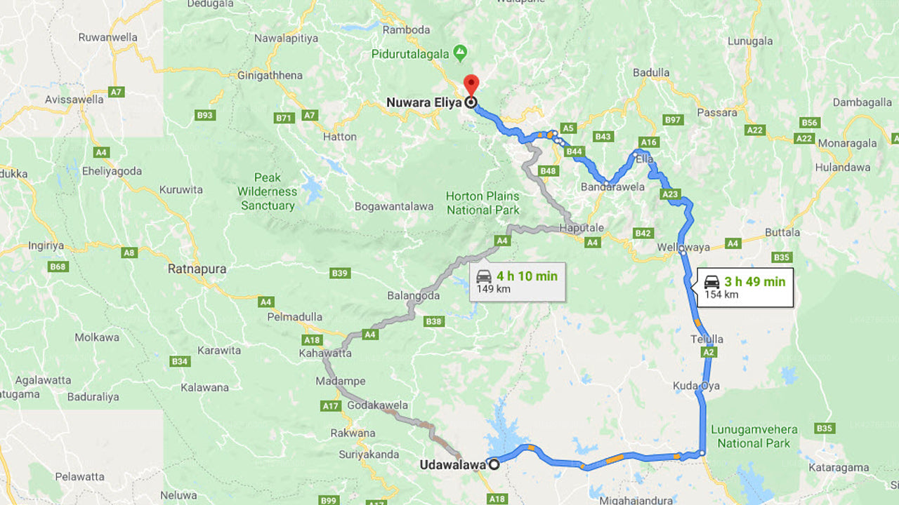 Privat overføring fra Udawalawe by til Nuwara Eliya by