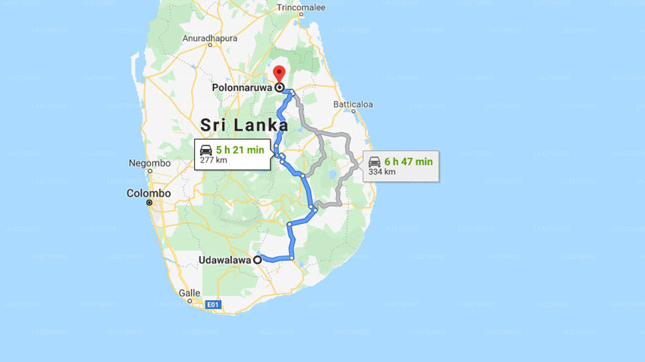 Udawalawe by til Polonnaruwa by – privat transfer