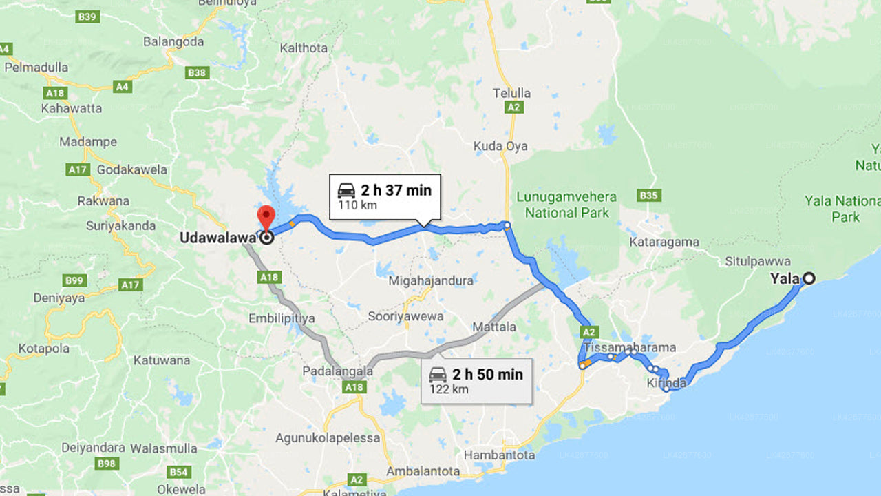 Yala City til Udawalawe City Privat Transport