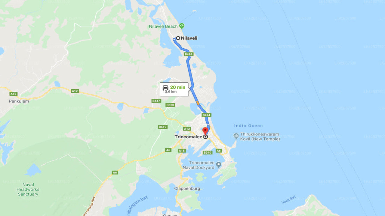 Nilaveli by til Trincomalee by – privat transfer