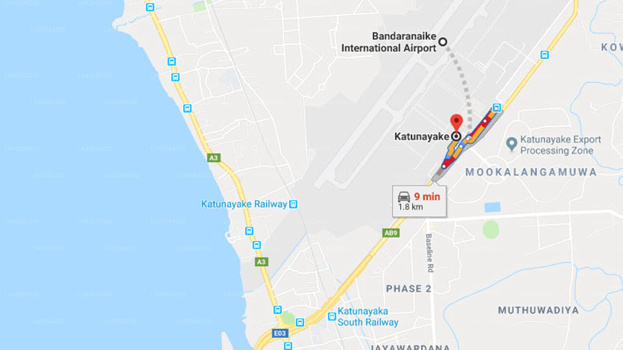 Transfer between Colombo (CMB) Airport and Ramada Katunayake, Katunayake