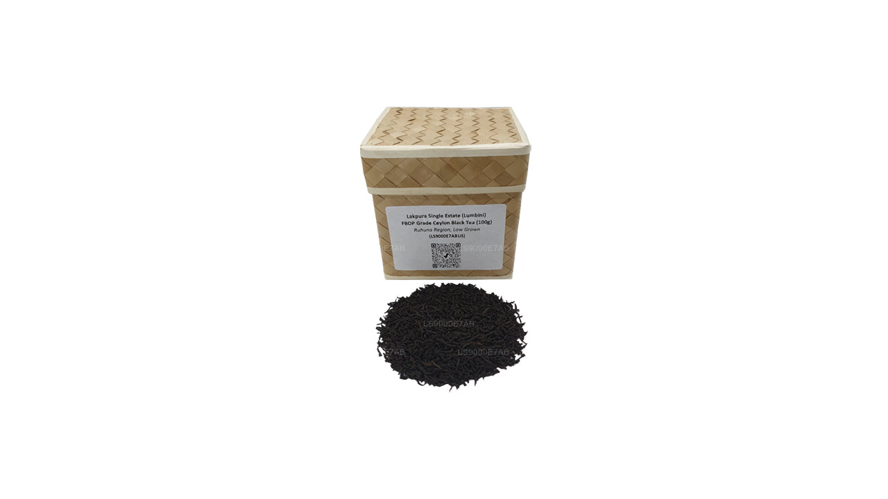Lakpura enkelt ejendom (Lumbini) FBOP Grade Ceylon sort te (100 g)