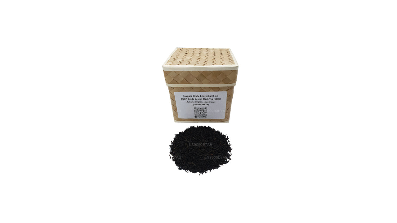 Lakpura enkelt ejendom (Lumbini) FBOP Grade Ceylon sort te (100 g)